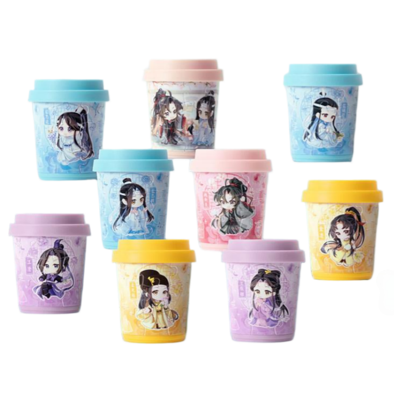 Mo Dao Zu Shi 3D Jigsaw Puzzle Desktop Ornaments, Coffee Cup Shaped, 24 Pieces, Plastic, 5cm Height, Blind Box(1 box (random))