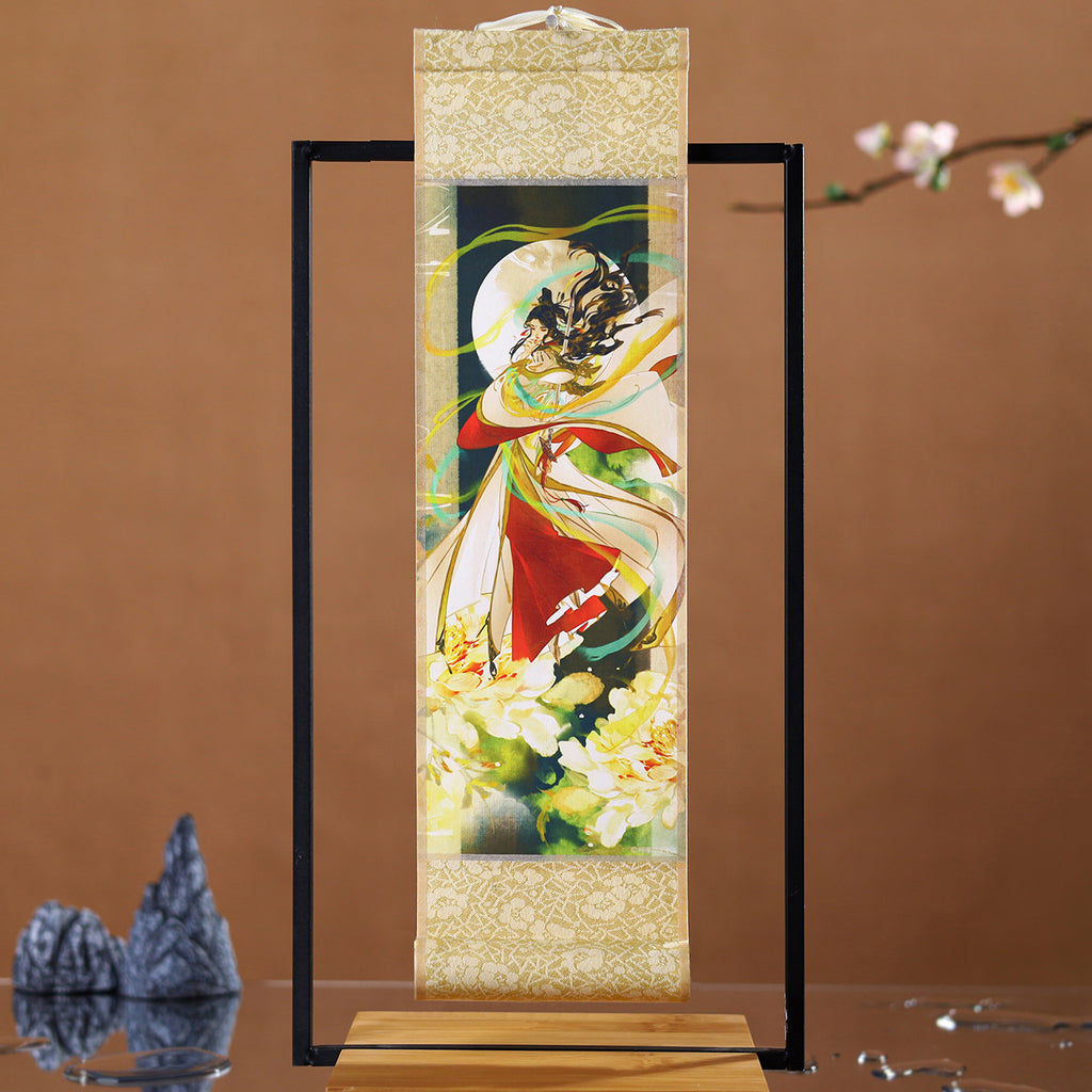 Heaven Officials Blessing Chinese Wall Scroll, Decorative Hanging Painting, Paper Material, Mini Scroll