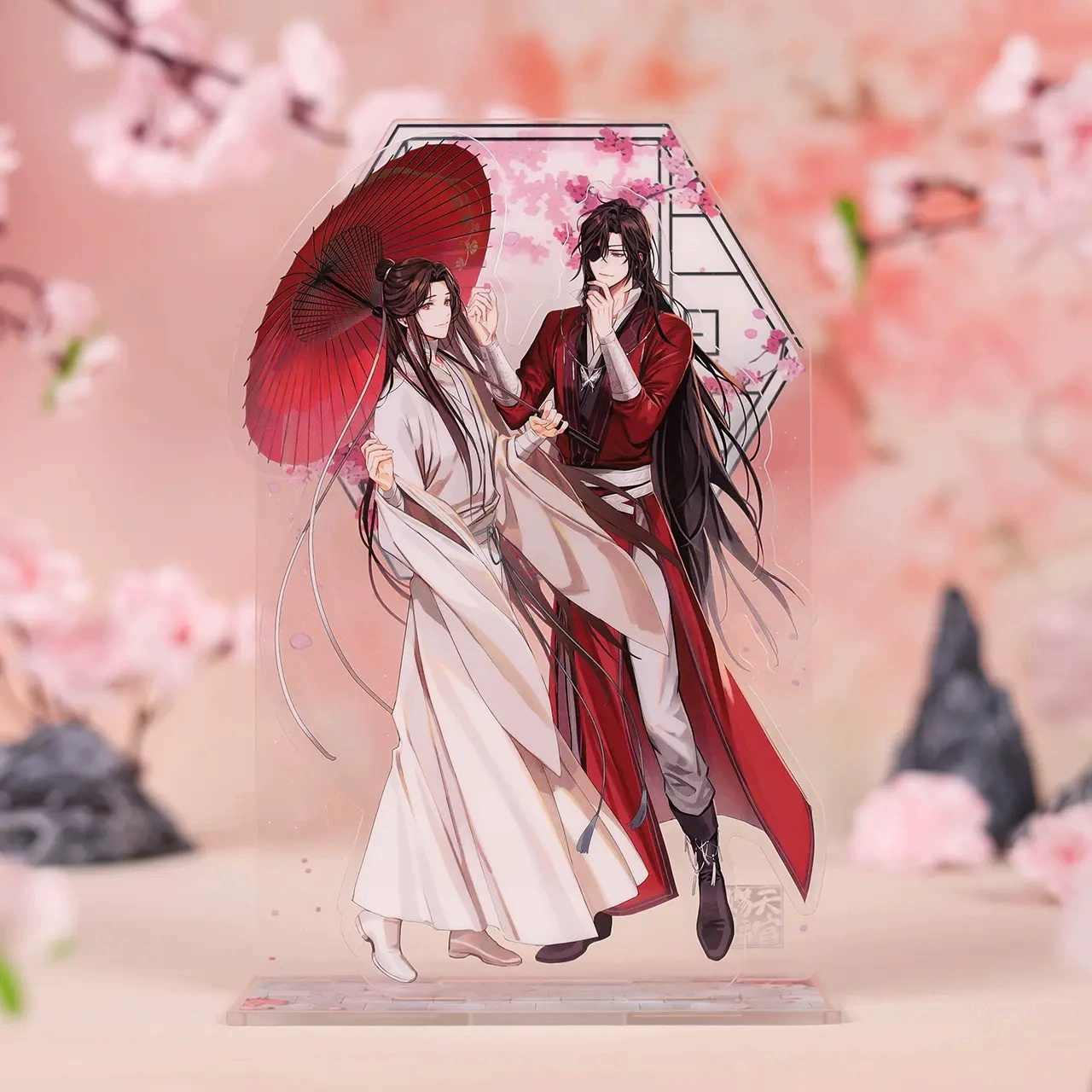 Heaven Officials Blessing Figure Standing Ornaments,Tian Guan Ci Fu Acrylic Desktop Decoration Animation Peripheral Products (Fan Hua Qing Xin)