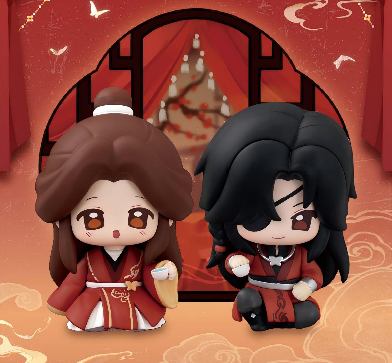 Heaven Officials Blessing Desktop Ornaments,Q version Figures ,  Collectible Toys with Acrylic Display Boards