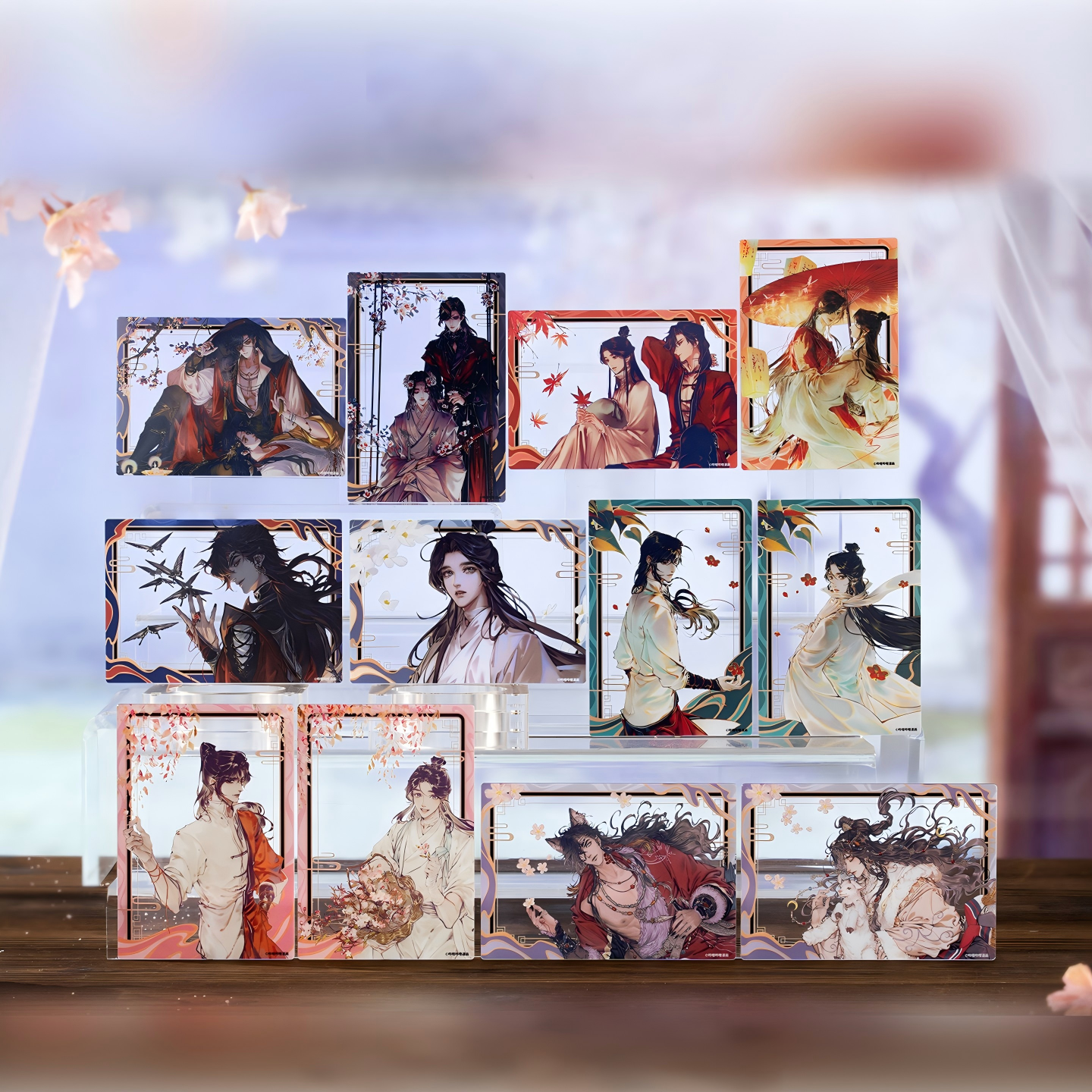 Heaven Officials Blessing Acrylic Transparent Collectible Cards, Blind Box, 13 * 9CM, 12 Pieces per Pack