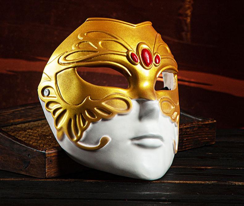 Heaven Officials Blessing Resin Cosplay Mask Desktop Collectible | Handcrafted Resin, Adjustable Elastic Band, Gold & White Finish, Role-Play Prop, Desktop Decoration