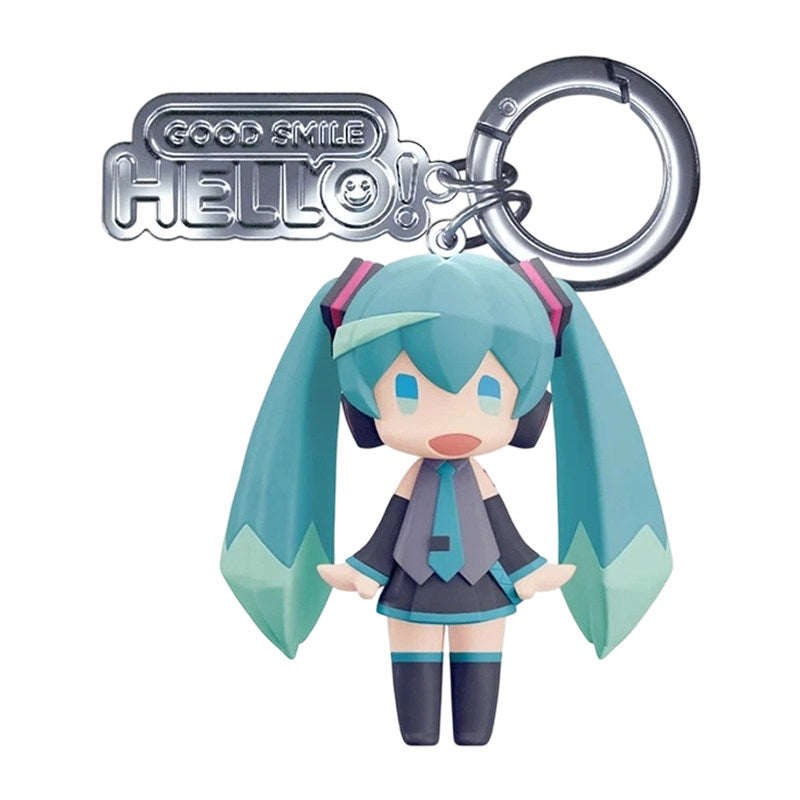 Hatsune Miku GSC Chibi Figure Keychain，Approx. 6cm Tall, PVC Material, Backpack Charm, Metal Ring Clasp, Chibi Style