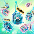 Hatsune Miku Mini Figure Blind Box with Bag Charm,7 Designs, 1 Hidden, ~5 cm Figure, Transparent Bag ~7 cm, Backpack Accessory, Includes Stickers