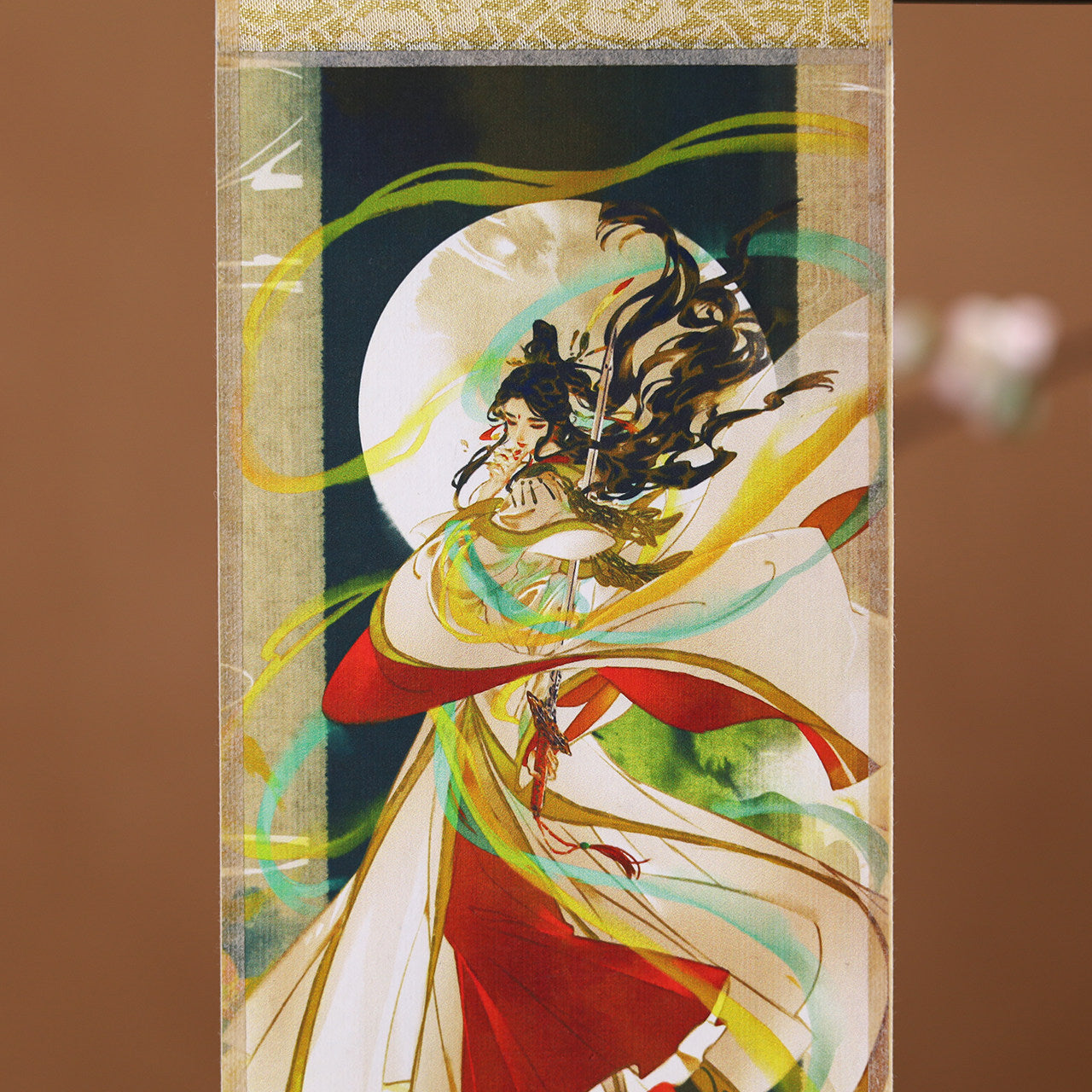 Heaven Officials Blessing Chinese Wall Scroll, Decorative Hanging Painting, Paper Material, Mini Scroll