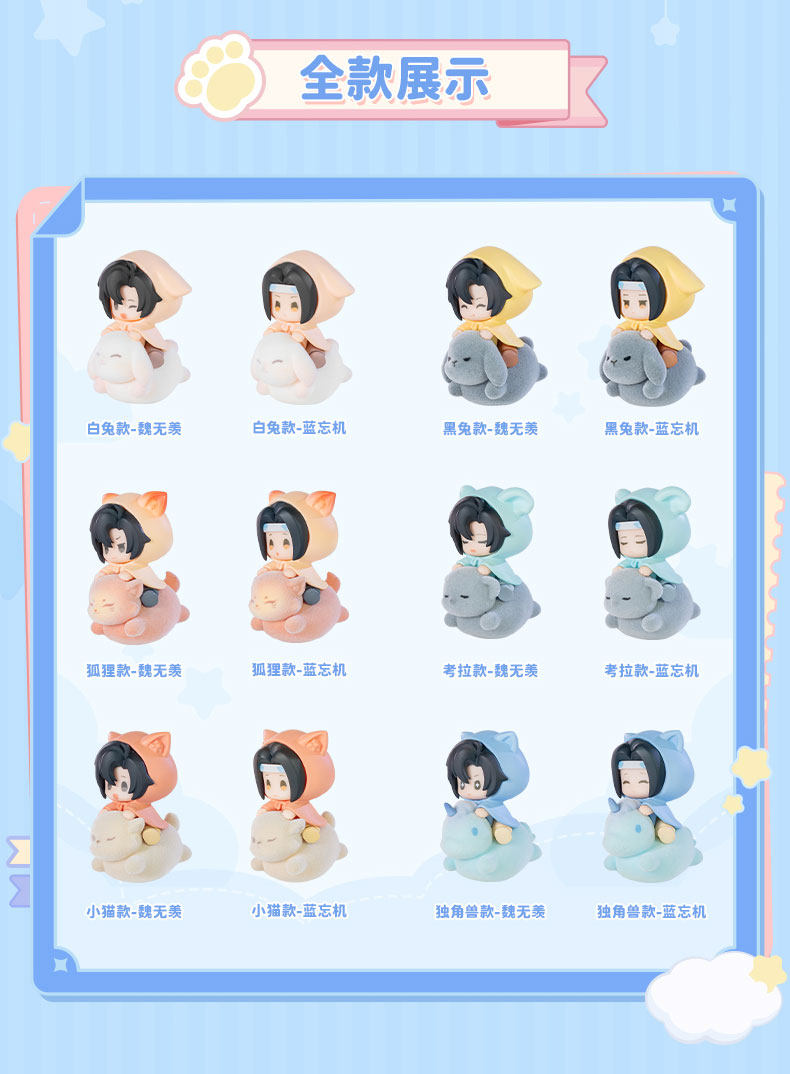 Mo Dao Zu Shi Q-Version Mini Figures Blind Box, Desktop Ornaments, PVC Collectible Figurines, 4cm