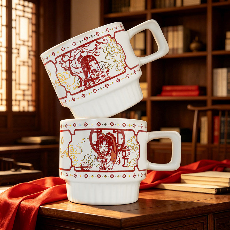 Mo dao zu shi Ceramic Stackable Mug, Cute Anime Chibi Design, 320ml