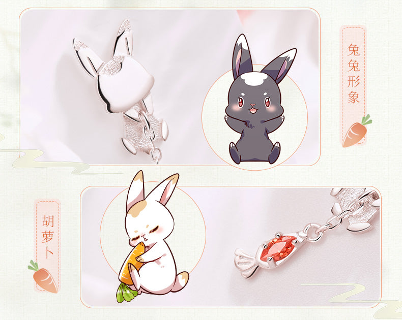 Mo Dao Zu Shi Earrings For Women Trendy，S925 Sterling Silver，Rabbit Shape Earrings