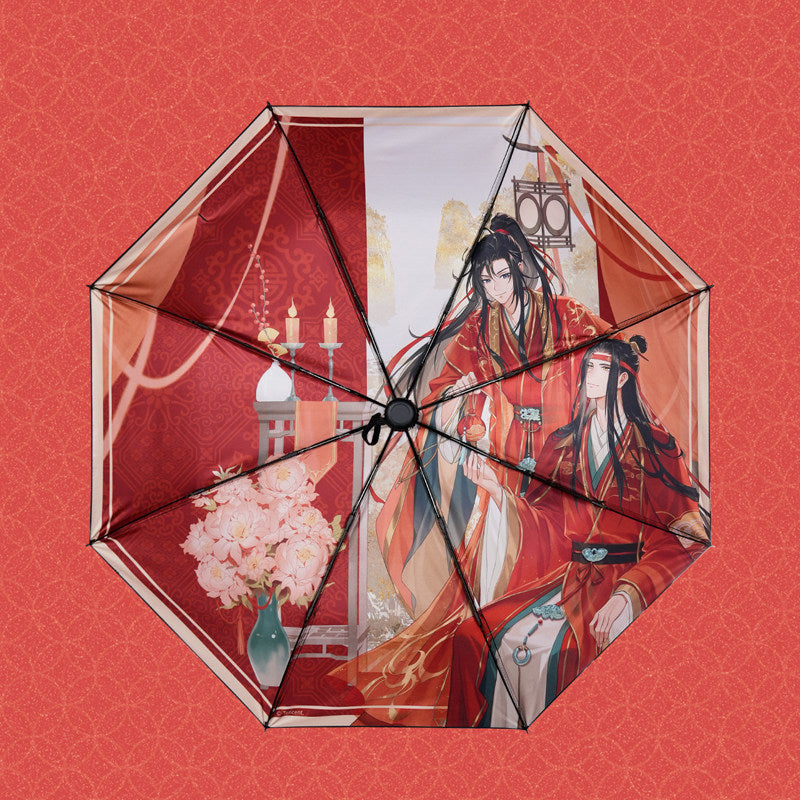Mo Dao Zu Shi Anime Folding Umbrella, Compact Portable, 8 Ribs, Automatic Opening and Closing, Sun and Rain Use