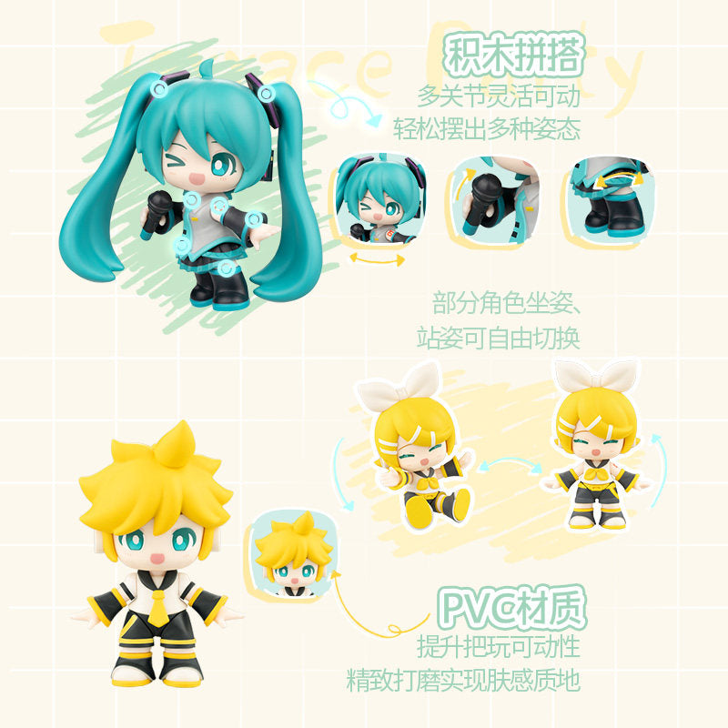 Hatsune Miku Desktop Decorative Figure,  Articulated, Approximately 5cm Tall, DIY Scene