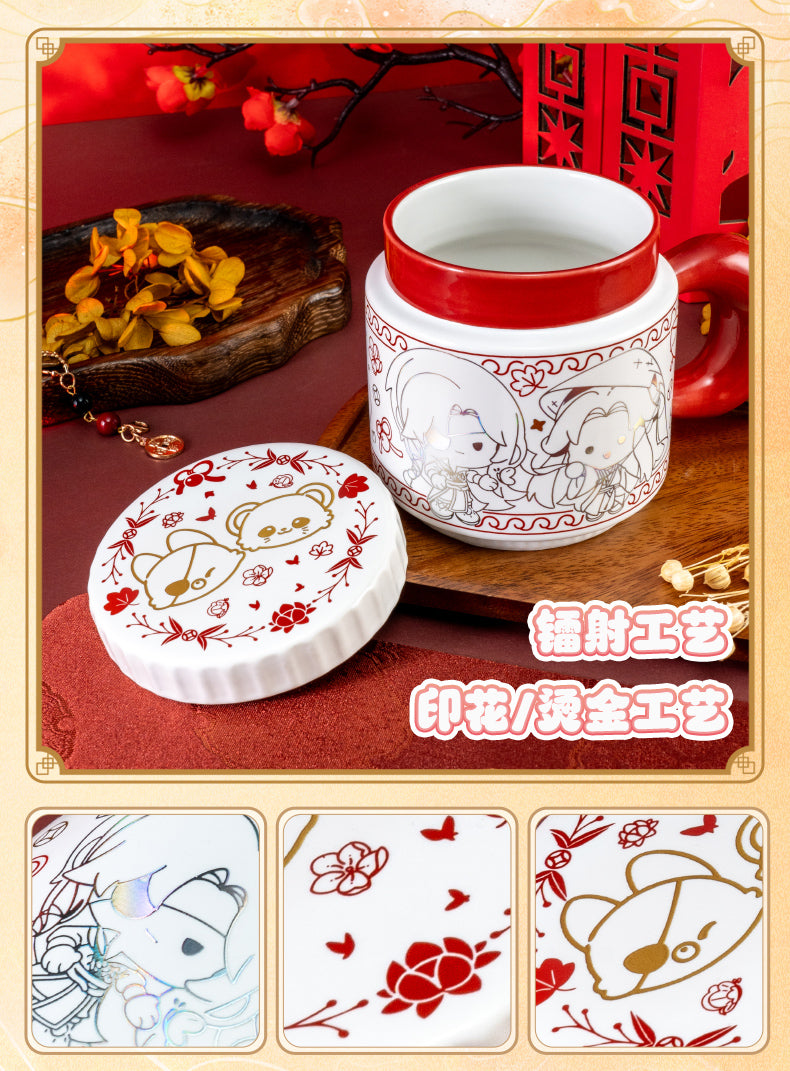 Heaven Officials Blessing Ceramic Cup, Water Cup With Lid，Tian Guan Ci Fu 380ml Mug，Hua Cheng&Xie Lian Animation Peripheral Product