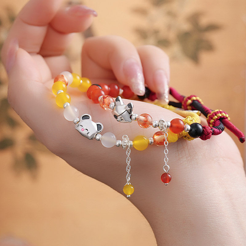 Heaven Officials Blessing Lucky Bracelet, Sterling Silver Adjustable Bracelet with Charm Bead, Anime merchandise