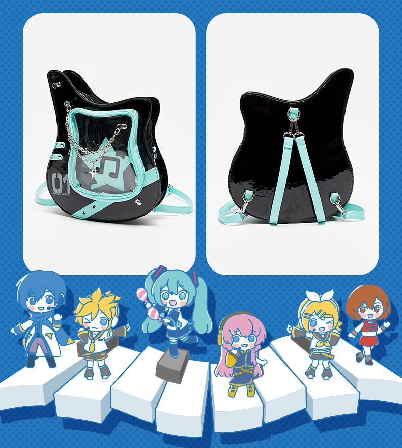 Hatsune Miku Backpack, guitar-shaped backpack with large capacity and cute design