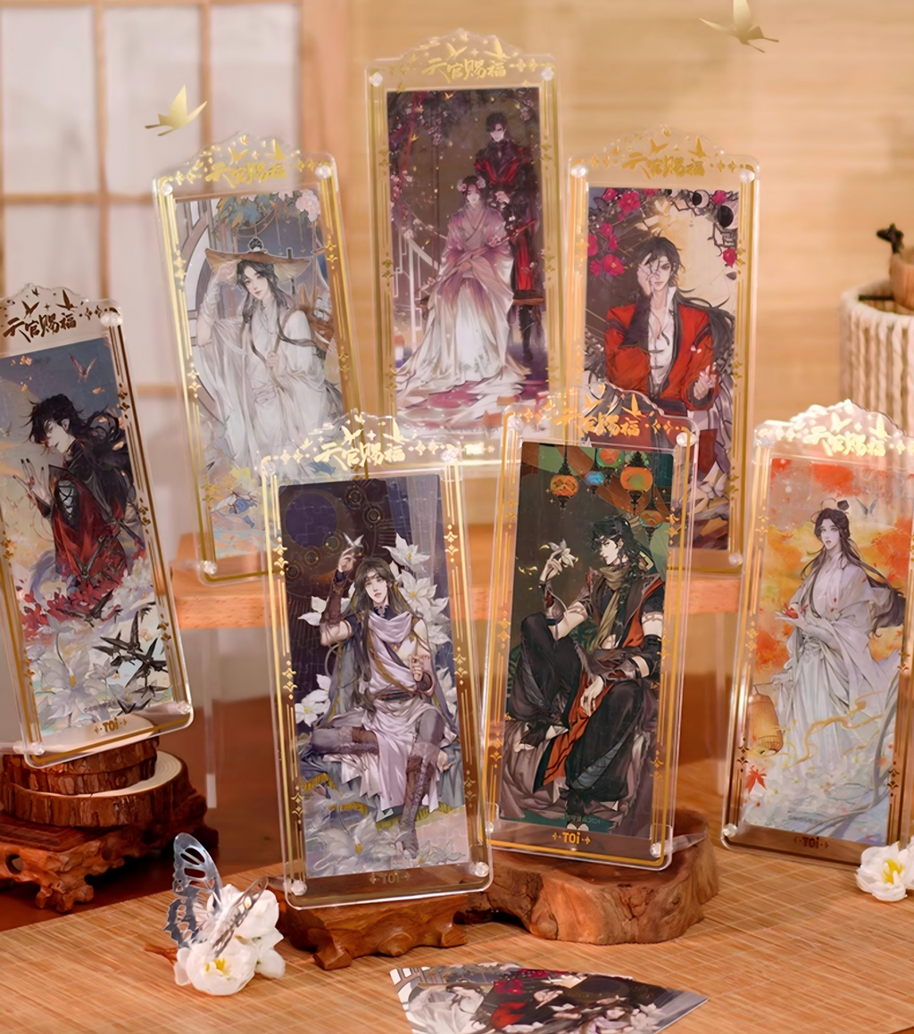 Heaven Official's Blessing Acrylic Desktop Puzzle Blind Box, Desktop decorations，105-Piece PVC Puzzle with Display Frame