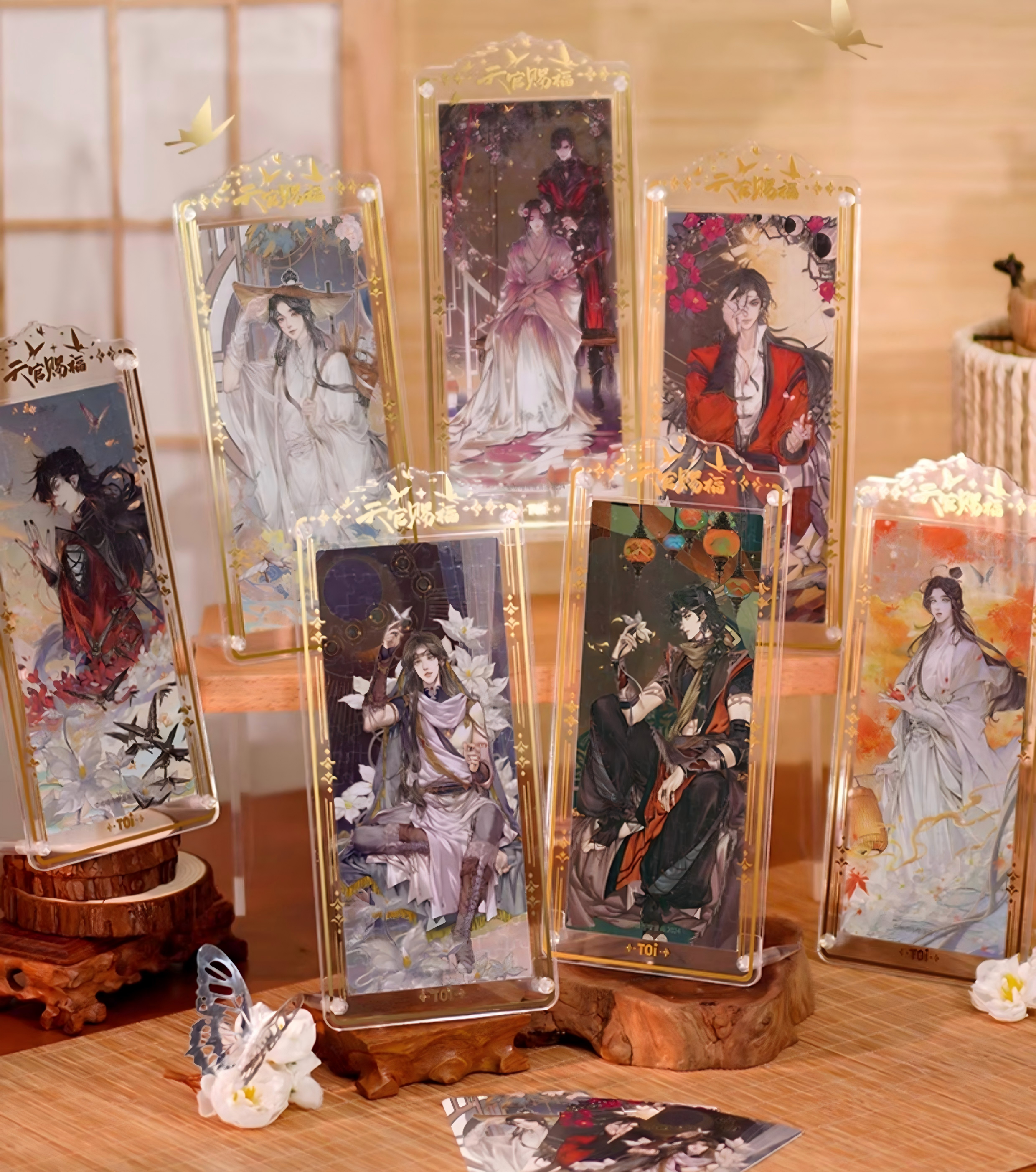 Heaven Official's Blessing Acrylic Desktop Puzzle Blind Box, Desktop decorations，105-Piece PVC Puzzle with Display Frame