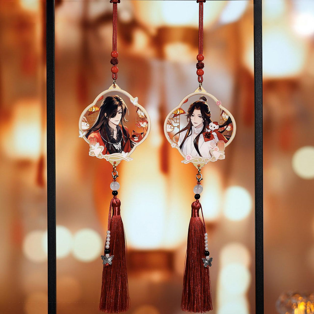 Heaven Officials Blessing Acrylic Pendant Charm with Tassel, Anime Character Ornament, 84mm, 2 Styles Available