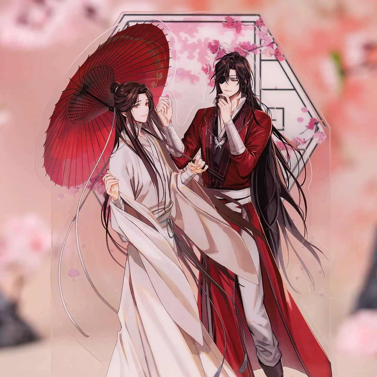 Heaven Officials Blessing Figure Standing Ornaments,Tian Guan Ci Fu Acrylic Desktop Decoration Animation Peripheral Products (Fan Hua Qing Xin)