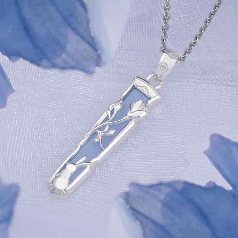 Mo Dao Zu Shi Pendants,S925 Sterling Silver Necklace,Wangji Guqin Shape