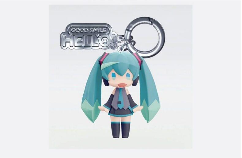 Hatsune Miku GSC Chibi Figure Keychain，Approx. 6cm Tall, PVC Material, Backpack Charm, Metal Ring Clasp, Chibi Style