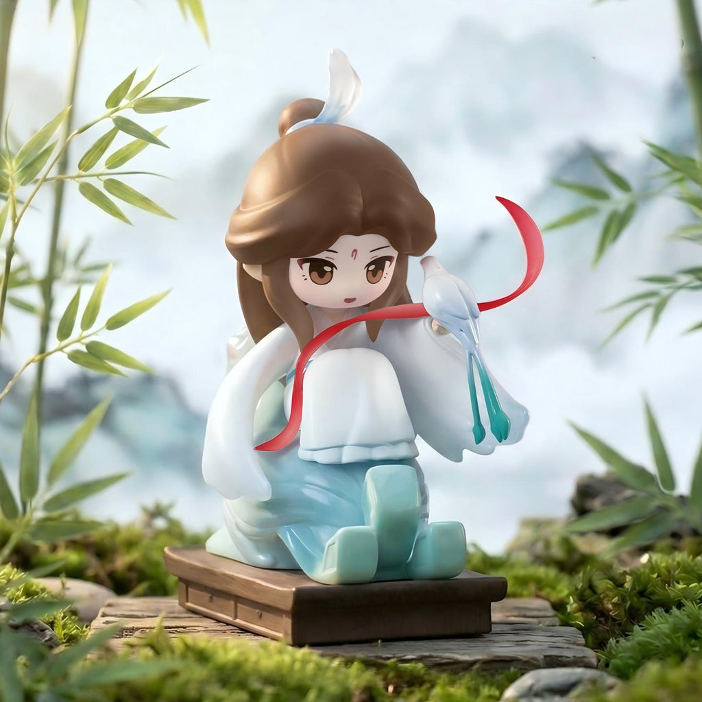 Heaven Officials Blessing Q-Version Desktop Figurines,Anime Characters, Approx. 10cm Height, Plastic Material, Collectible Ornaments