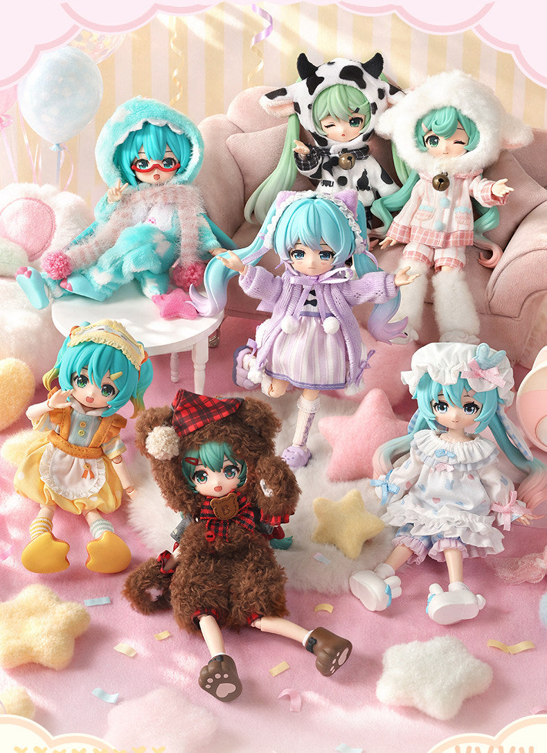 Hatsune Miku Blind Box Building Block Doll Figure, 14 cm，7 Styles with 1 Hidden, Pre-Assembled Blocks, Interchangeable Parts, Full Set Available, Approx. 14 cm Tall