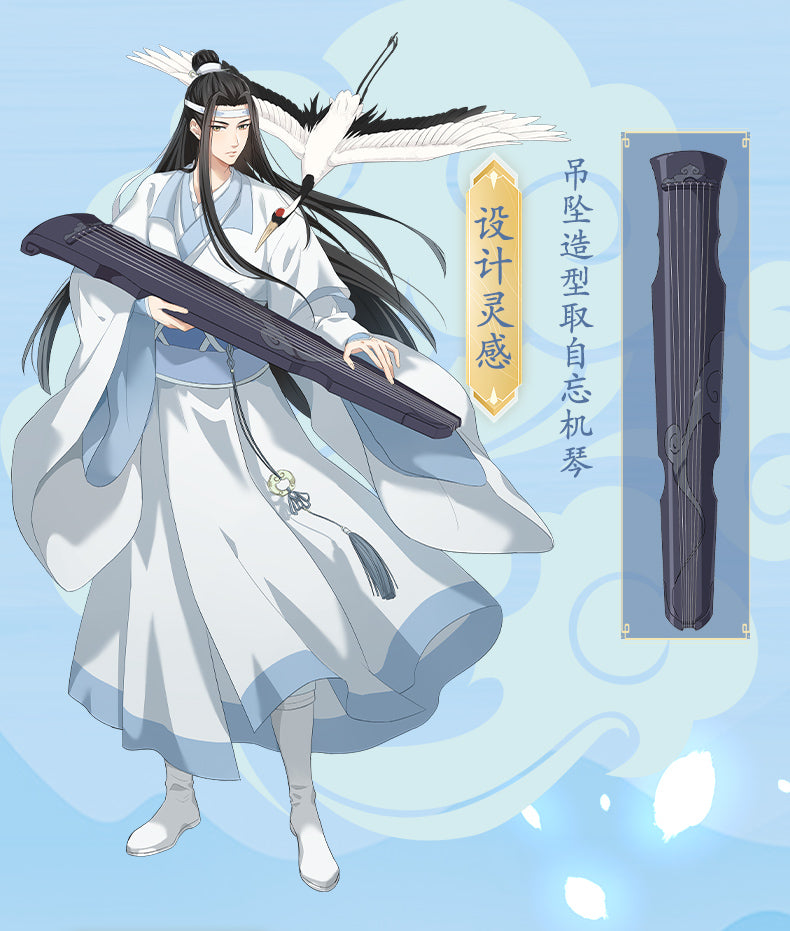 Mo Dao Zu Shi Pendants,S925 Sterling Silver Necklace,Wangji Guqin Shape
