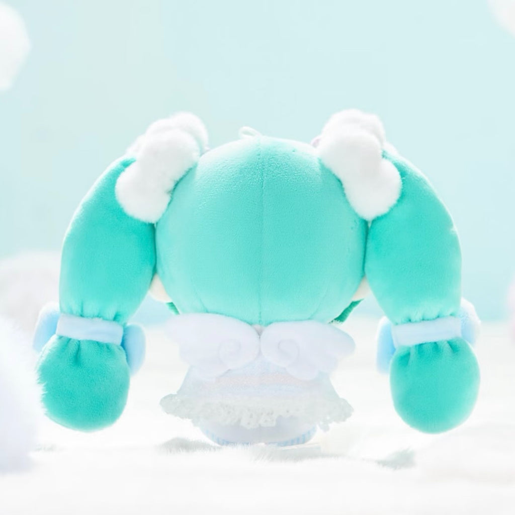 Hatsune Miku Plush Keychain Backpack Charm with Ball Chain | 15 cm Height, Teal Twin Tails, Bow Accents, Collectible Figure, Bag Charm