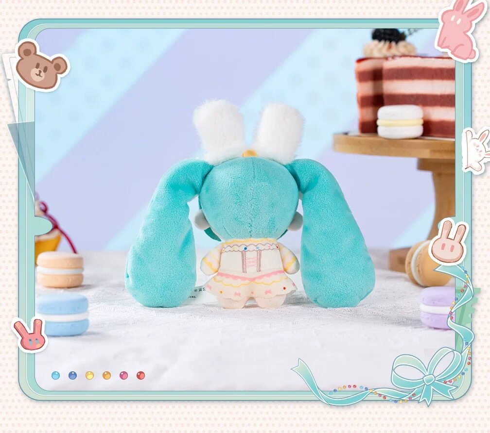 Miku Plush Keychain, Teal, Bunny Ear Design, Twin Ponytails, Anime Backpack Charm, Approximately 12cm