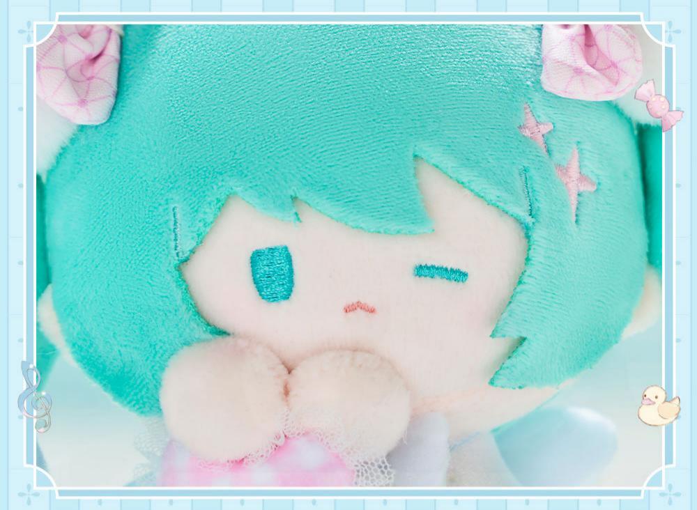 Hatsune Miku Plush Keychain Backpack Charm with Ball Chain | 15 cm Height, Teal Twin Tails, Bow Accents, Collectible Figure, Bag Charm