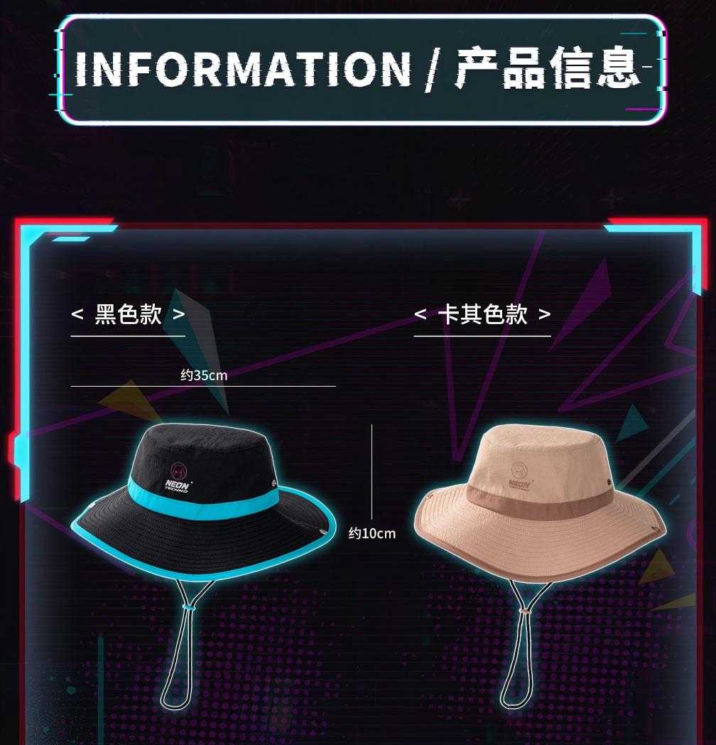 Miku Neon Techno Bucket Hat, Wide Brim Fisherman Sun Hat for Hiking, Summer Sports