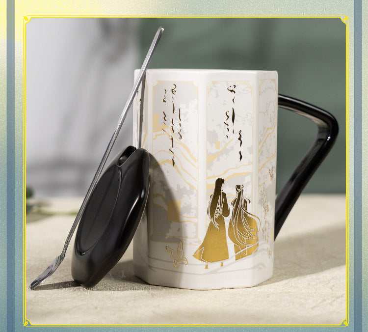 Heaven Officials Blessing Ceramic Mug, 350ml, 12cm, with Lid and Spoon, Anime Theme Water