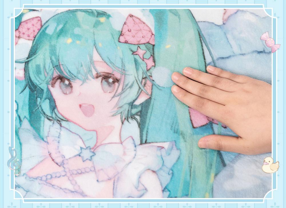 Hatsune Miku Dreamy Whispers Anime Air Conditioning Blanket | 117 x 171 cm, Anime Merchandise, Full-Print Design, Soft Throw Blanket, Pastel Colour Art