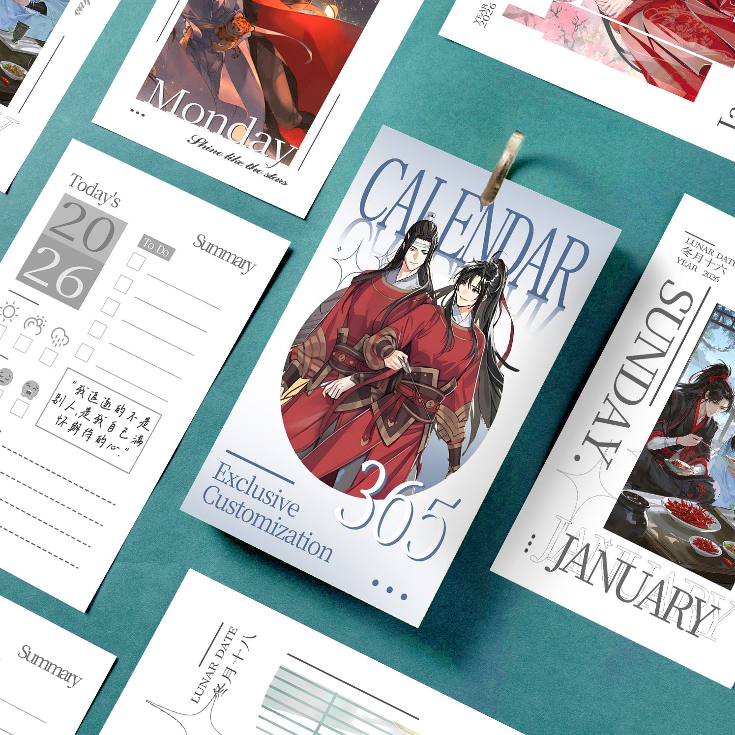 Mo Dao Zu Shi Desk Calendar, 2026 Desk Calendar, mdzs 365 Page Calendar