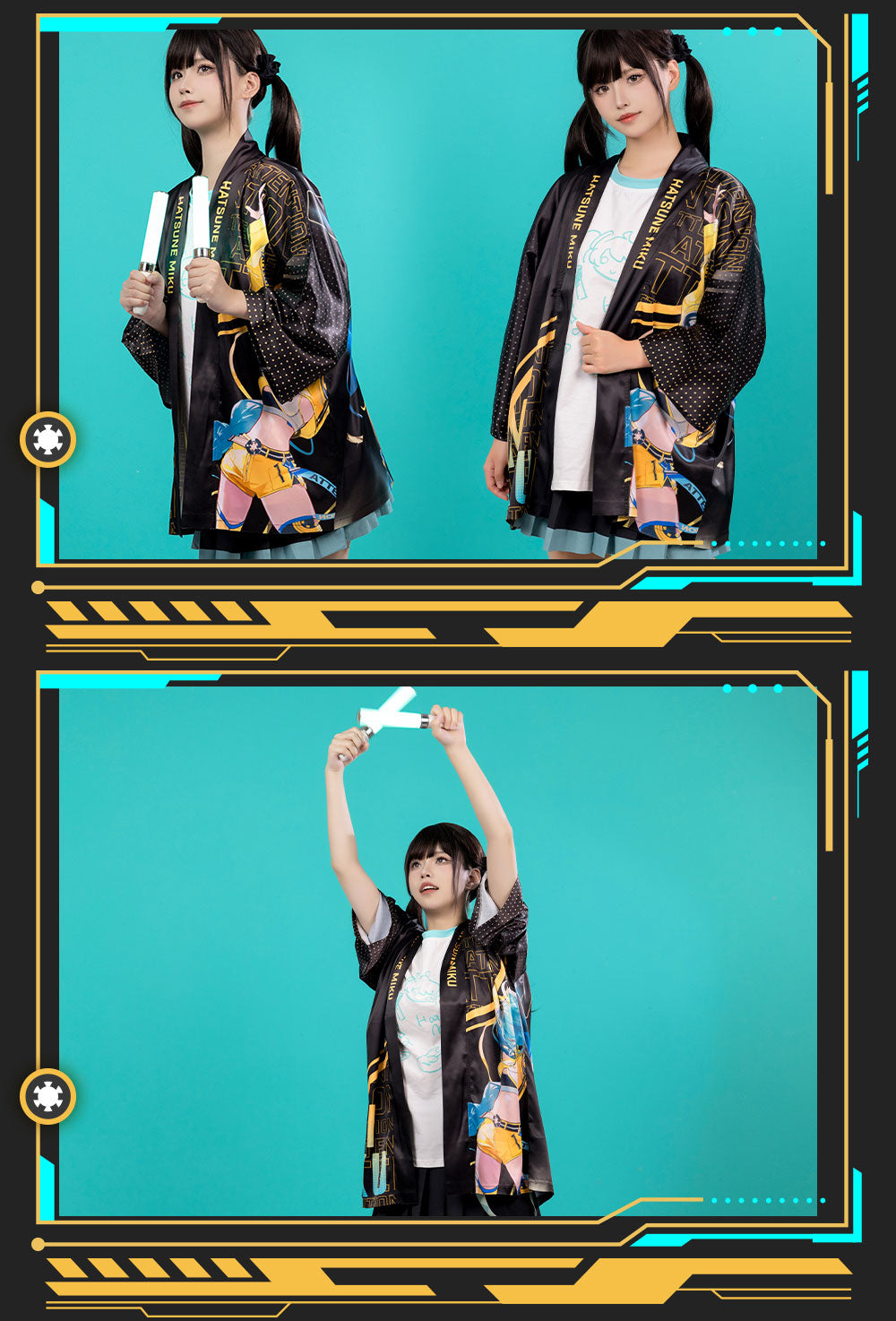 Hatsune Miku Happi coats, Gekishou Kyokan series, Happi coats for festivals, events, idol scenes, unisex, event support