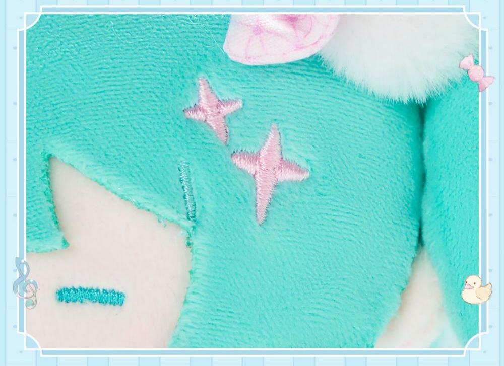 Hatsune Miku Plush Keychain Backpack Charm with Ball Chain | 15 cm Height, Teal Twin Tails, Bow Accents, Collectible Figure, Bag Charm