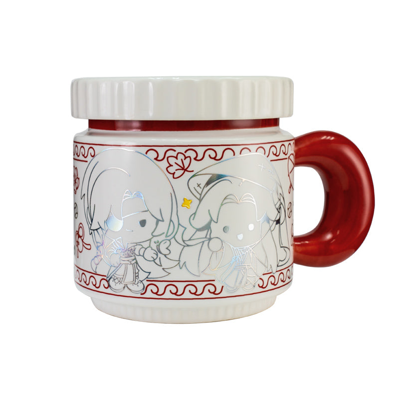 Heaven Officials Blessing Ceramic Cup, Water Cup With Lid，Tian Guan Ci Fu 380ml Mug，Hua Cheng&Xie Lian Animation Peripheral Product