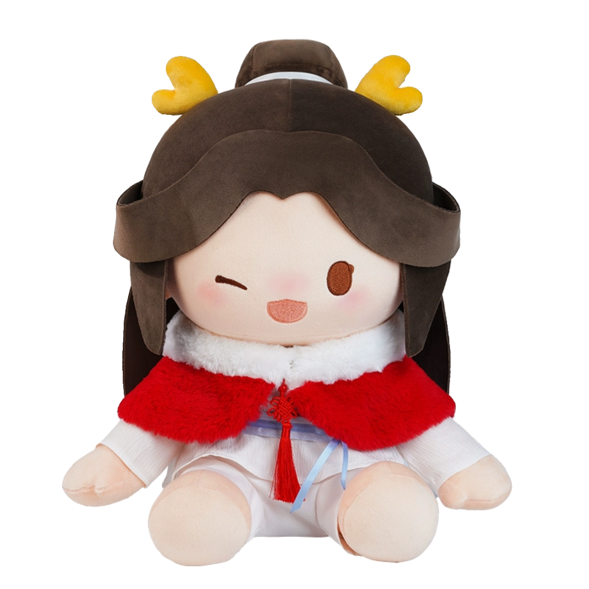Heaven Officials Blessing Throw Pillow，Sitting Doll，Tian Guan Ci Fu Plush Pillow“Long He Xin Xi”Series