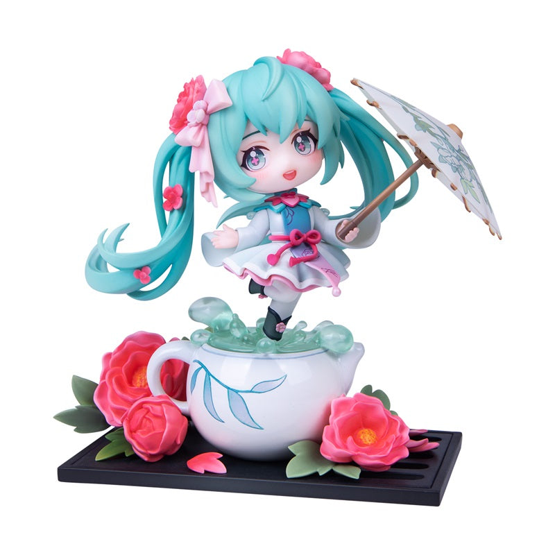 Hatsune Miku Figure, Q Version Desktop，Decoration, Collectible “Hua Zhi Yu Run”Series