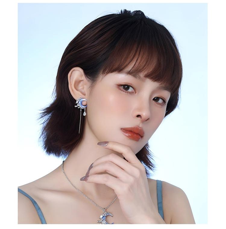 Heaven Officials Blessing Blue Moon Jewelry Collection，Crescent Moon Design, Celestial Style, Multiple Styles