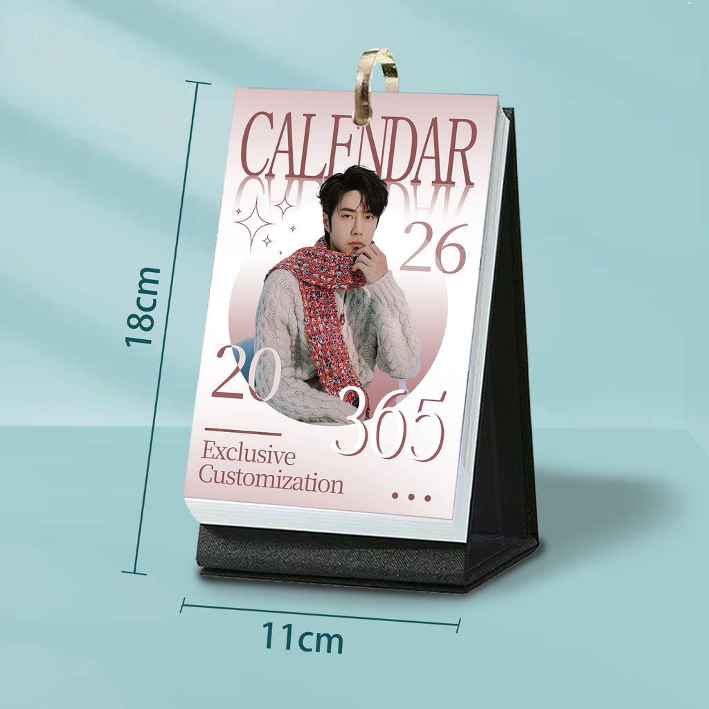 The Untamed "BJYX"Desk Calendar, Chinese and English desk calendar，2026 Desk Calendar, 365 Page（Wang Yibo）