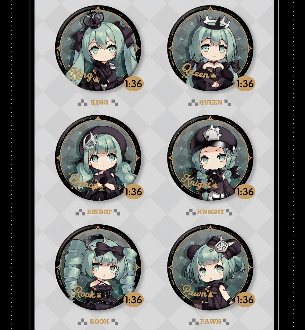 Hatsune Miku Chess Badge Blind Box,Blind Box Collectible