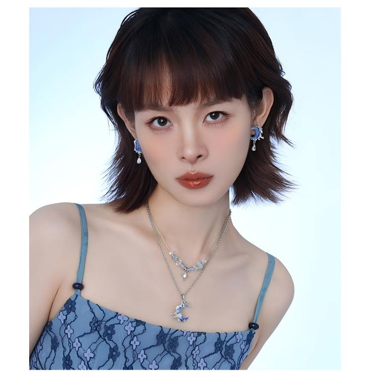 Heaven Officials Blessing Blue Moon Jewelry Collection，Crescent Moon Design, Celestial Style, Multiple Styles