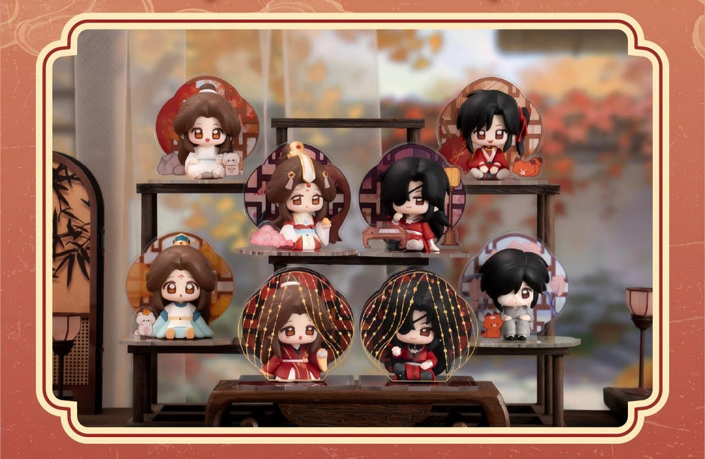 Heaven Officials Blessing Desktop Ornaments,Q version Figures ,  Collectible Toys with Acrylic Display Boards