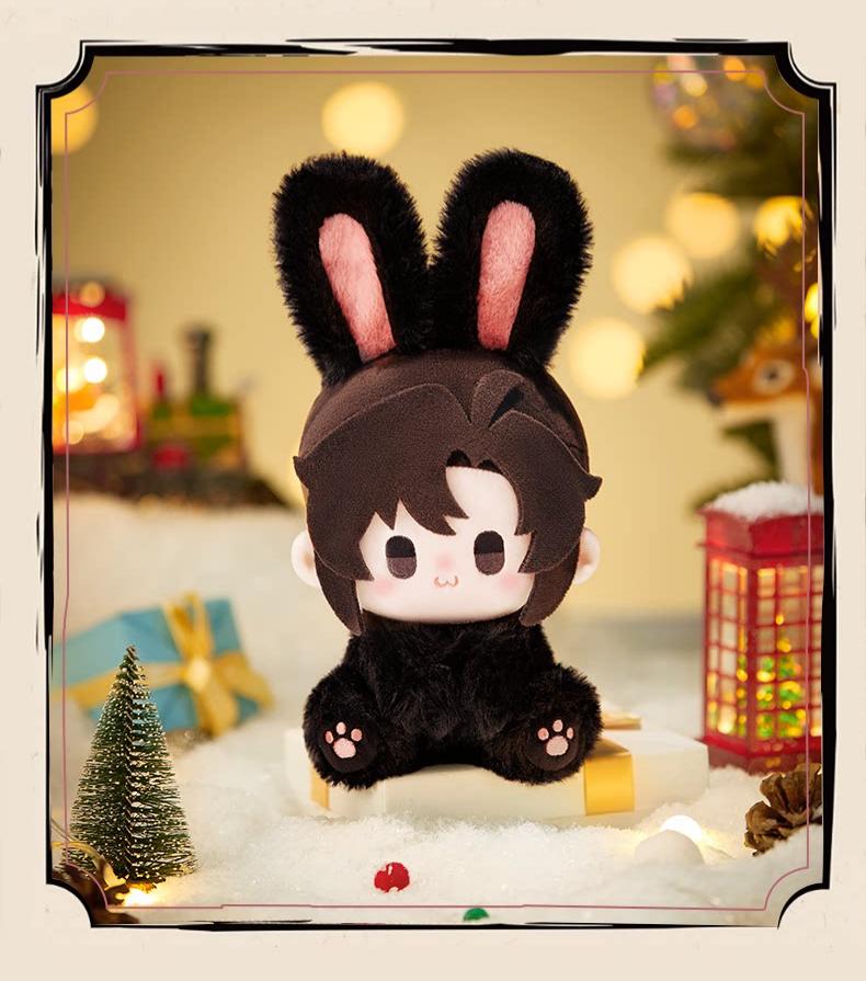 Mo Dao Zu Shi Anime Plush Doll, Sitting Style Bunny Character Figure, Polyester Fiber, 15cm, Desktop Ornament Collectible