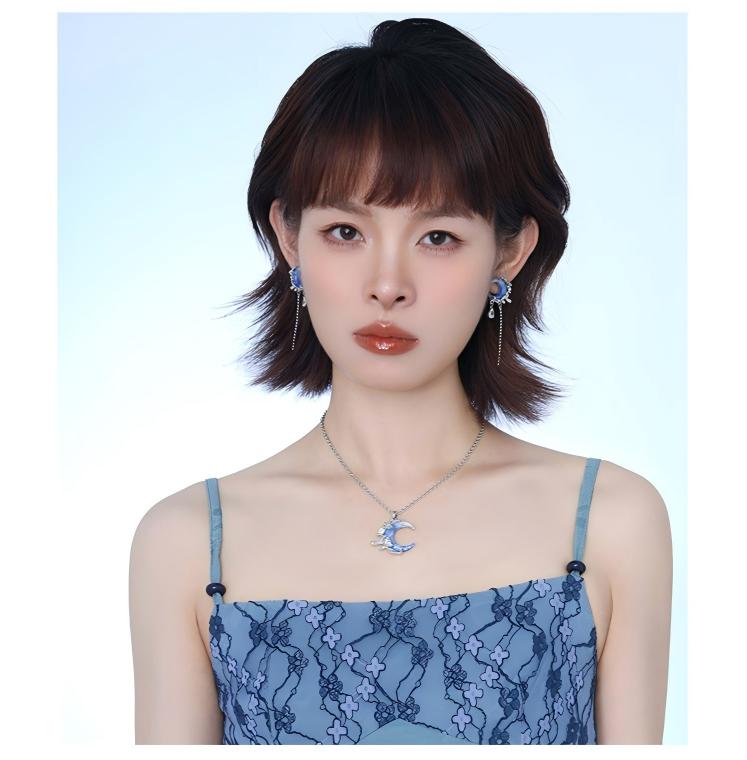 Heaven Officials Blessing Blue Moon Jewelry Collection，Crescent Moon Design, Celestial Style, Multiple Styles