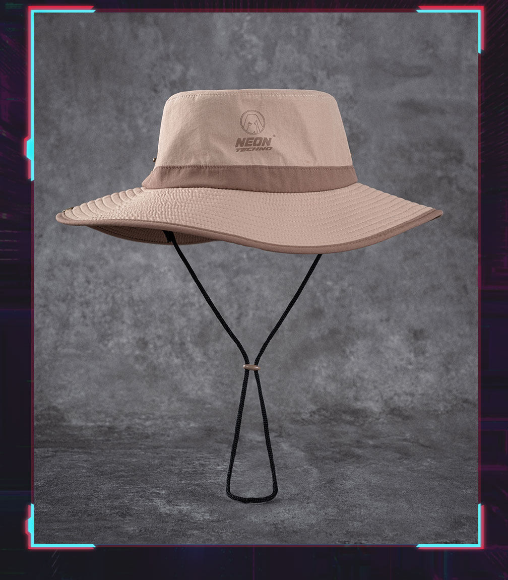 Miku Neon Techno Bucket Hat, Wide Brim Fisherman Sun Hat for Hiking, Summer Sports