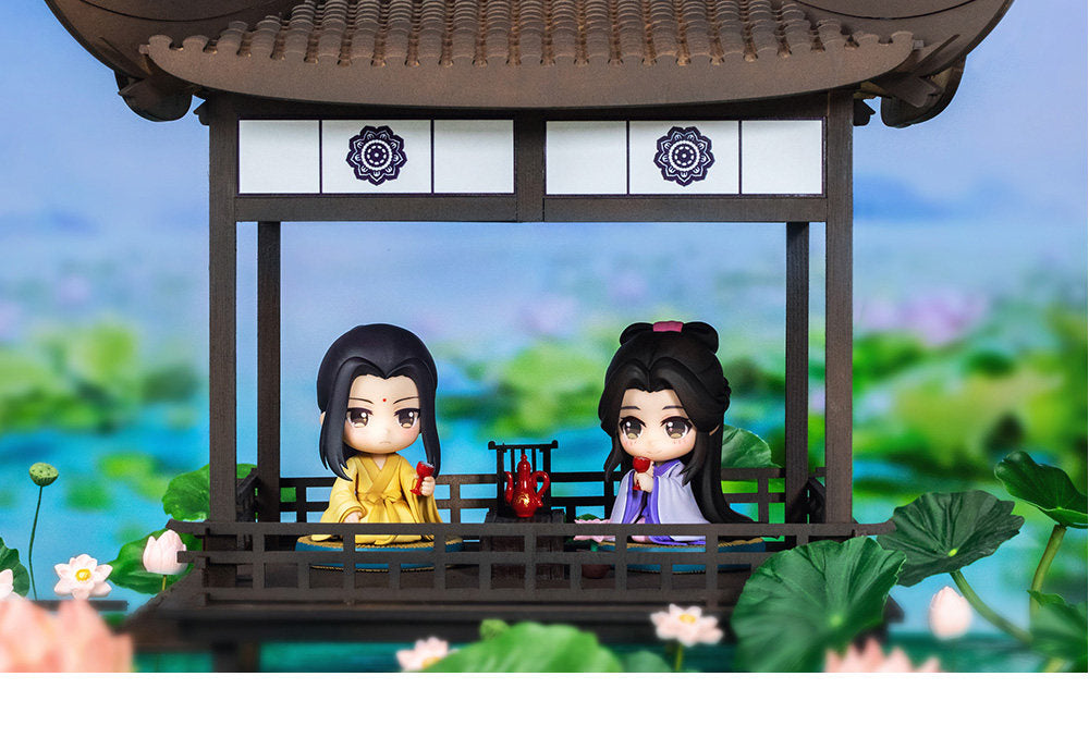 Mo dao zu shi Q Version Chibi Figures, jin zi Xuan and Jiang yan li Desktop Ornament Set with Acrylic Display Boards