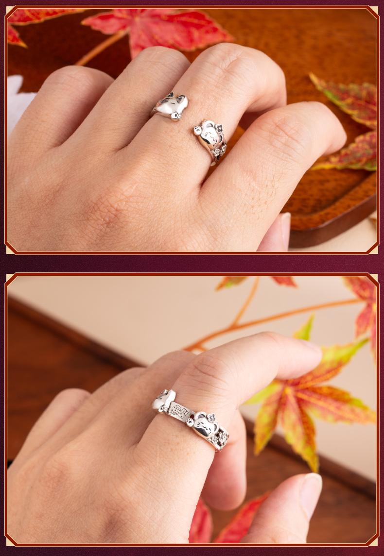 Heaven Officials Blessing 925 Silver Ring，Two ring combinations Ring Promise Rings For Her，Tian Guan Ci Fu Animation Peripheral Product