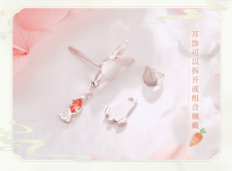Mo Dao Zu Shi Earrings For Women Trendy,S925 Sterling Silver,Rabbit Shape Earrings