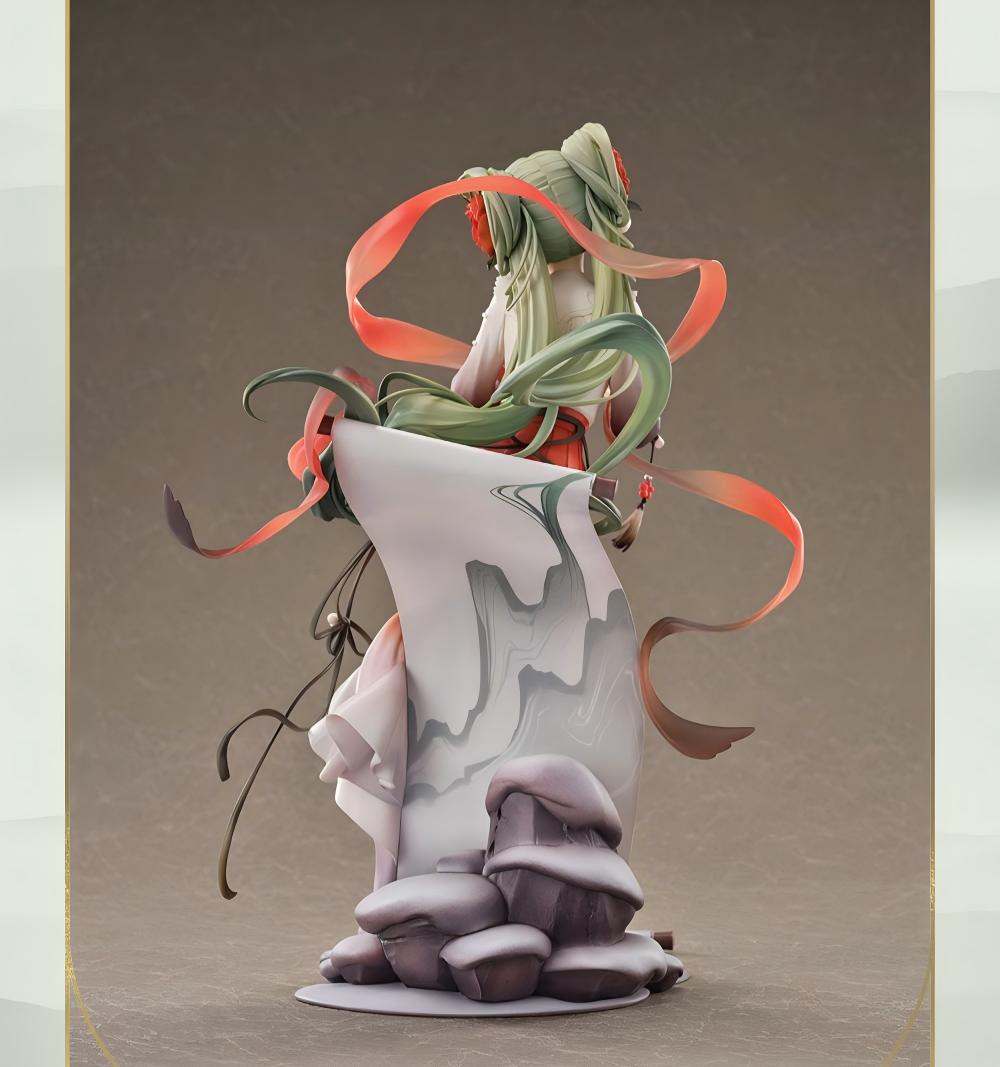Hatsune Miku GSC 1/7 Scale Figure, Ink Art Theme, Flowing Ribbon Details, Scroll & Rock Base, Collector Statue, Anime Character